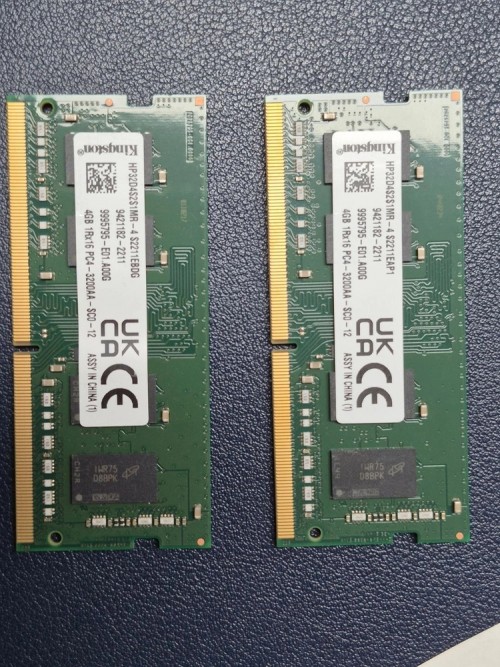 킹스톤 DDR4 4GB PC4 3200AA 노트북 메모리-2개 (PC4-25600)