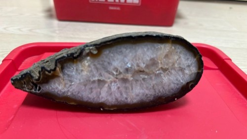 자수정 단면 [고급 희귀 수정 원석 /인테리어 소품 16*10cm]