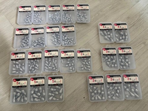 세정추 수류탄 싱커 덕용 낚시 봉돌 새상품 일괄 싸게 판매합니다