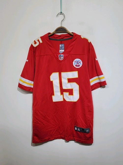 (L) 나이키 캔자스시티 미식축구 져지 NFL 마홈스 마킹 유니폼