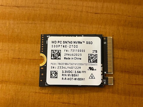2230 NVMe ssd SN740 2테라 2tb WD 스팀덱/로갈리 등 택포